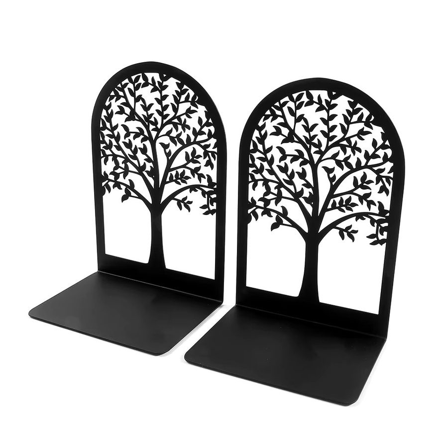 Black Tree of Life Buchstützen aus Metall in Schwarz für Büro und Zuhause - Bild 2