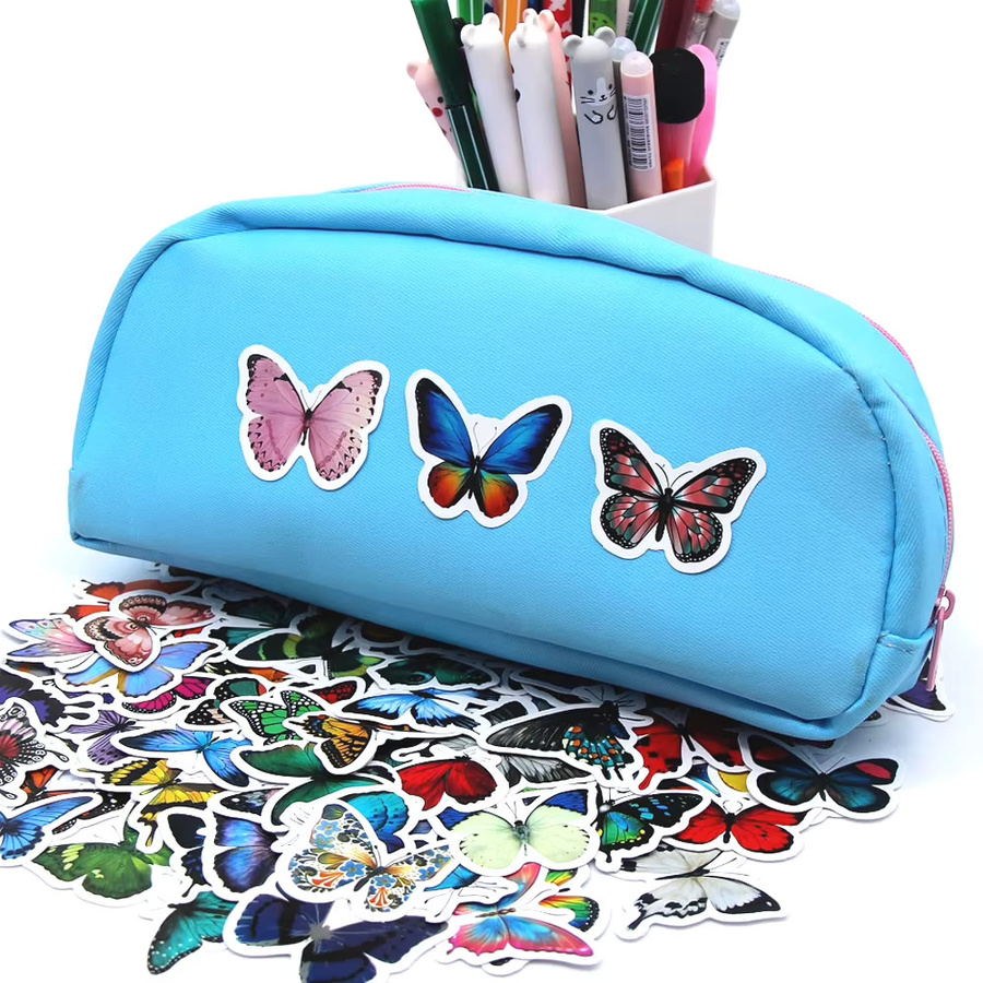 LOLEDE Schmetterling Aufkleber Set mit süßen Insekten-Cartoons in Multicolour für Kinder, Laptop, Fahrrad und Gepäck - Bild 5