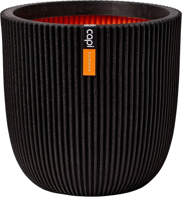 Capi Europe Blumentopf Kugel Groove NL in Schwarz, Durchmesser: 54 cm, Höhe: 52 cm - Bild 1