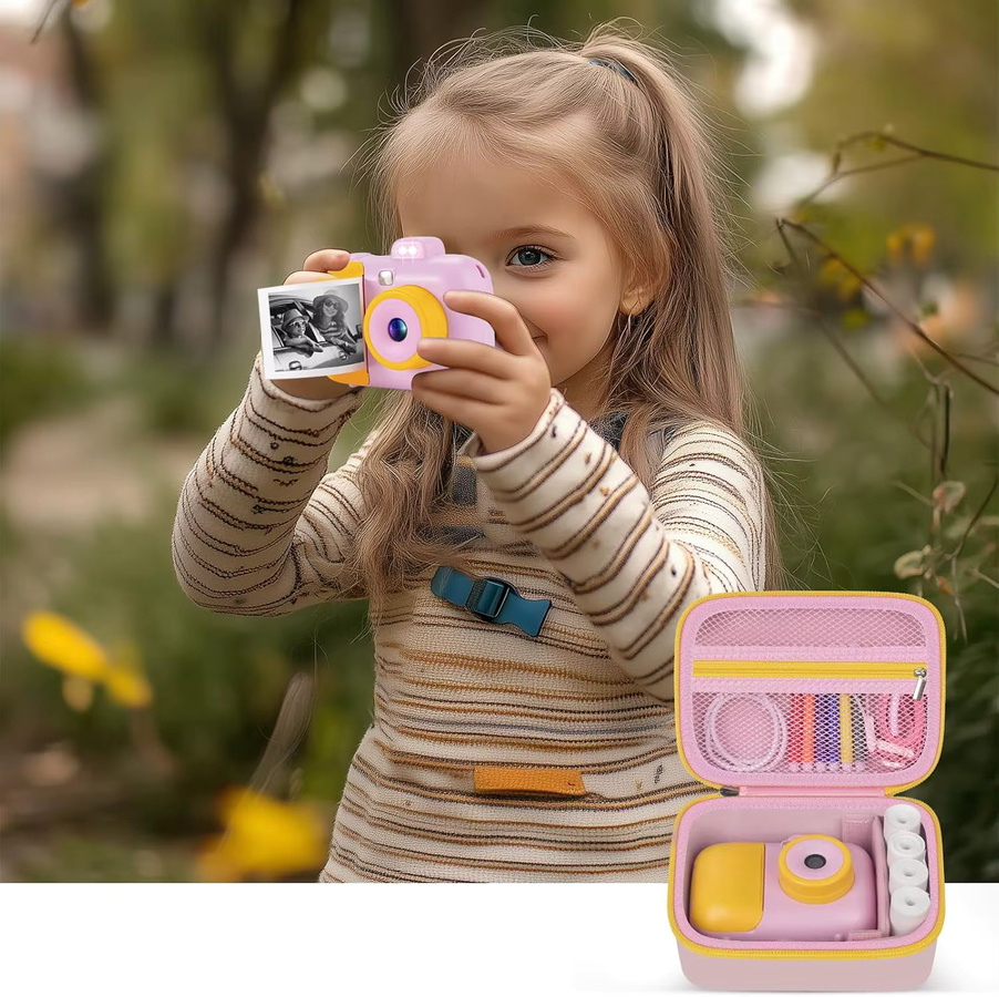 Kasfoti Kinder-Kameratasche mit Sofortdruck in Pink - Bild 4