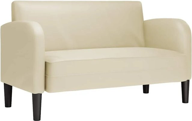 vidaXL Zweisitzer-Sofa in Beige aus Kunstleder mit modernem Design, Breite: 110 cm, Tiefe: 70 cm, Höhe: 67 cm - Bild 1