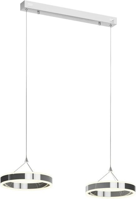 Lucande Lyani LED Pendelleuchte 2-flammig Modern Chrom Metall dimmbar - Bild 1