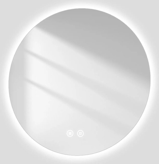 Emke Rund Spiegel mit LED und Touchschalter, Rahmenloser Badezimmerspiegel mit 3 dimmbaren Lichtfarben, Durchmesser: 70 cm - Bild 1
