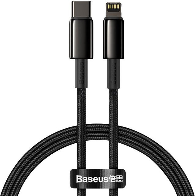 Baseus USB-C auf Lightning Kabel 20W in Schwarz und Gold, Länge: 1 m - Bild 1