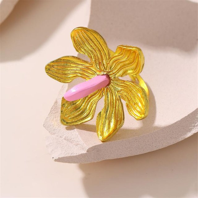 Lucky Star Jewelry Ring, Kupferfarben, Metall, Zirkonia, Damen, Vintage - Bild 1