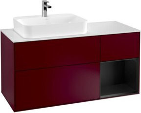 V&B Waschtischunterschrank Finion Wandmontage mit LED-Beleuchtung und Regalfach in Weiß - Bild 1