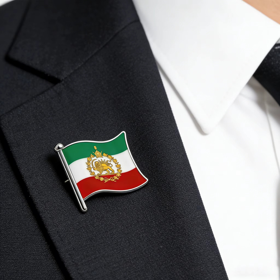 Unift Brosche Iranische Löwenflagge, Edelstahl, Unisex - Bild 5