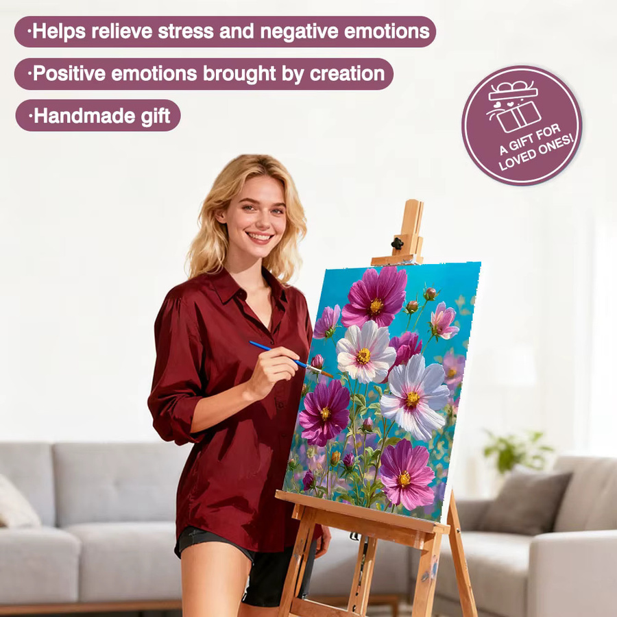 Huacan Blumen-Zeichnung nach Zahlen, Landschaft, ab 14 Jahren - Bild 2