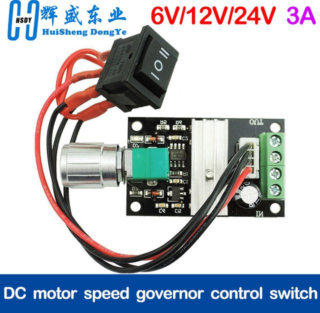 HUISHENGYUFA DC Motor Drehzahlregler 1203BB mit PWM Geschwindigkeitseinstellung und Umkehrschalter, 80W, 3A, für 6V 12V 24V 28V - Bild 1