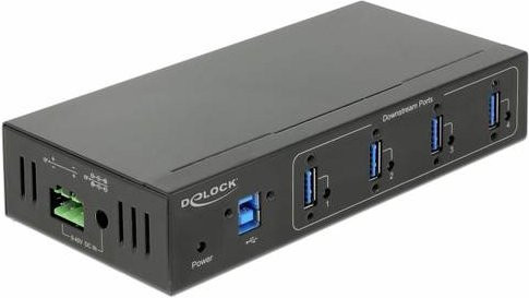 Delock 63309 Industrie USB 3.2 Gen 1 Hub mit 4 USB 3.0 Typ-A Ports in Schwarz - Bild 1