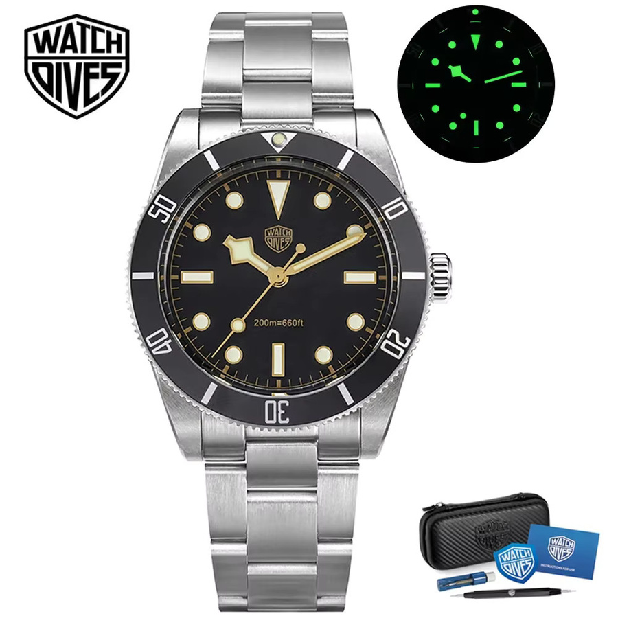 Watchdives Armbanduhr, Quarz, Edelstahl, 37 mm, Blau, Herren - Bild 3