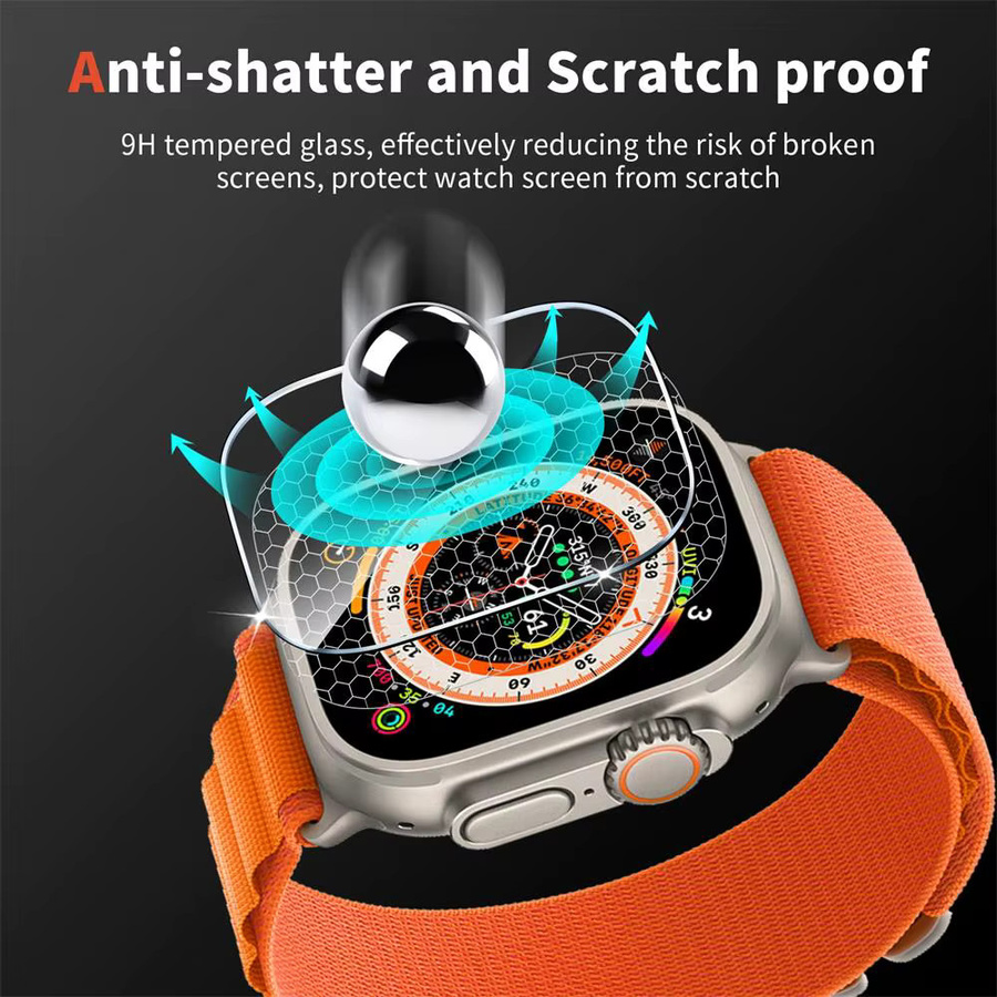 EIMO Displayschutzfolie für Apple Watch Ultra 49mm, gehärtetes Glas - Bild 2