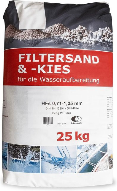 Wolff & Müller Galamio Filtersand für Sandfilteranlagen, Körnung 0,71 - 1,25 mm, 25 kg - Bild 1