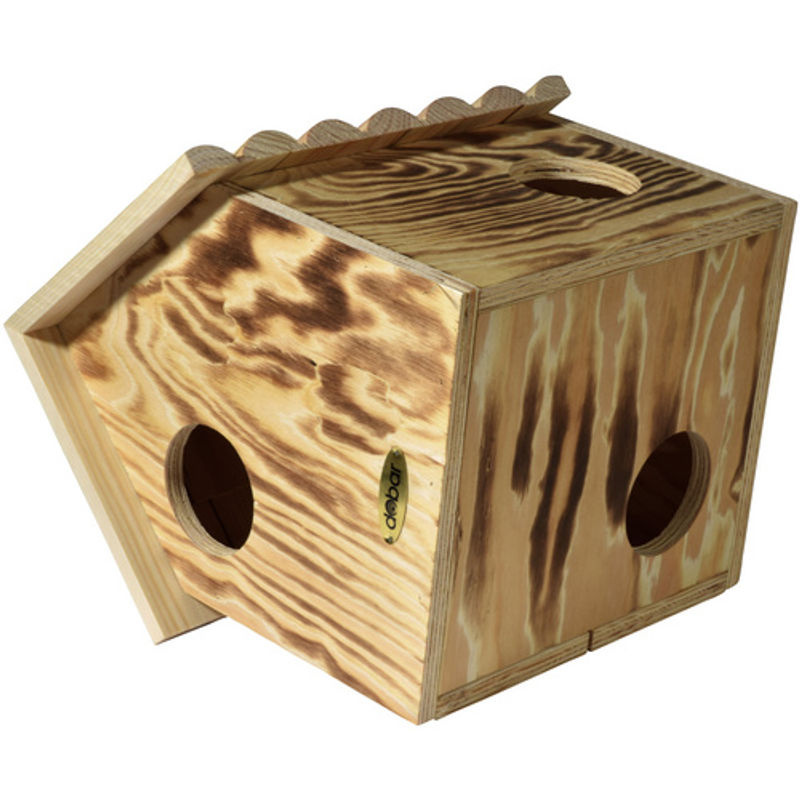 DOBAR Eichhörnchenkobel aus Holz in Braun mit 3 Eingängen als Unterschlupf für Eichhörnchen - Bild 2