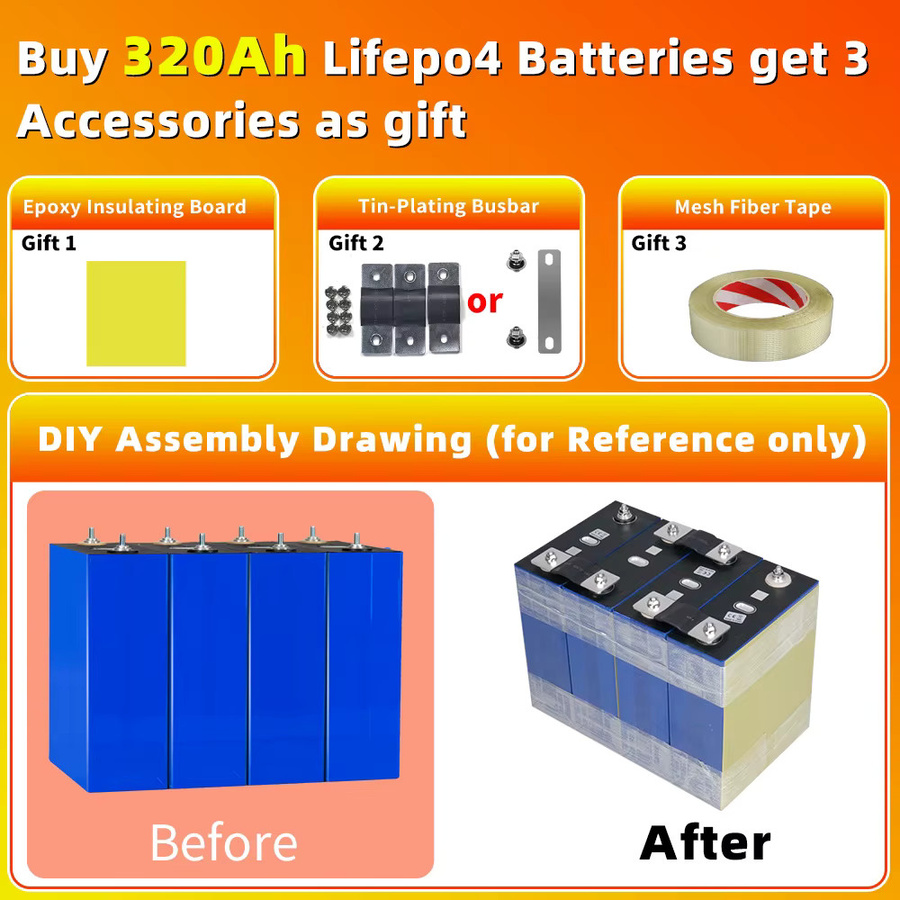 Fullfutura LiFePO4 Batterie 3,2V 320Ah Klasse A für DIY Heimenergiespeicher Solar Camping und RV - Bild 5