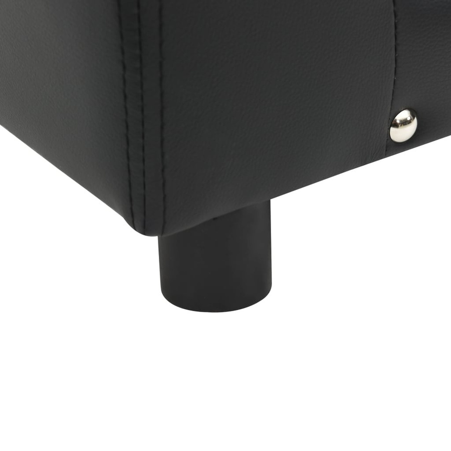 Vidaxl Hundesofa in Schwarz aus Plüsch und Kunstleder, B/T/H: 81 x 43 x 31 cm - Bild 4