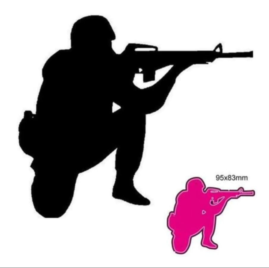 Metall Stanzform Soldat für Papierhandwerk und Bastelarbeiten als Schneidwerkzeug und Prägeschablone - Bild 3