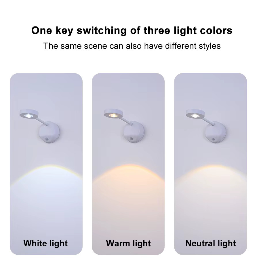 PZSUNLY Intelligente kabellose LED Wandleuchte mit Bewegungssensor und Dimmfunktion, USB wiederaufladbar - Bild 3