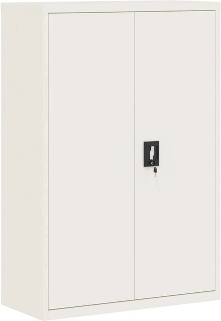 vidaXL Aktenschrank aus Stahl in Weiß mit Türen und Schloss, B/T/H: 90 x 40 x 140 cm - Bild 1