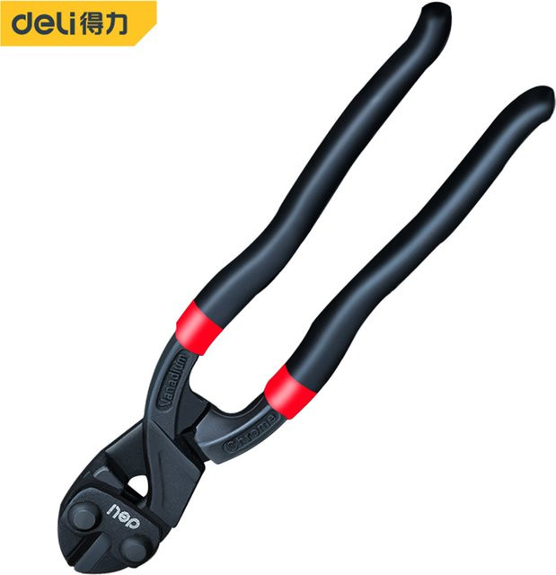 Deli Multifunktions-Bolzenschneider 8 Zoll in Schwarz aus Chrom-Vanadium-Stahl als professionelle Seitenschneider-Zange für Handwerk und Haushalt - Bild 1