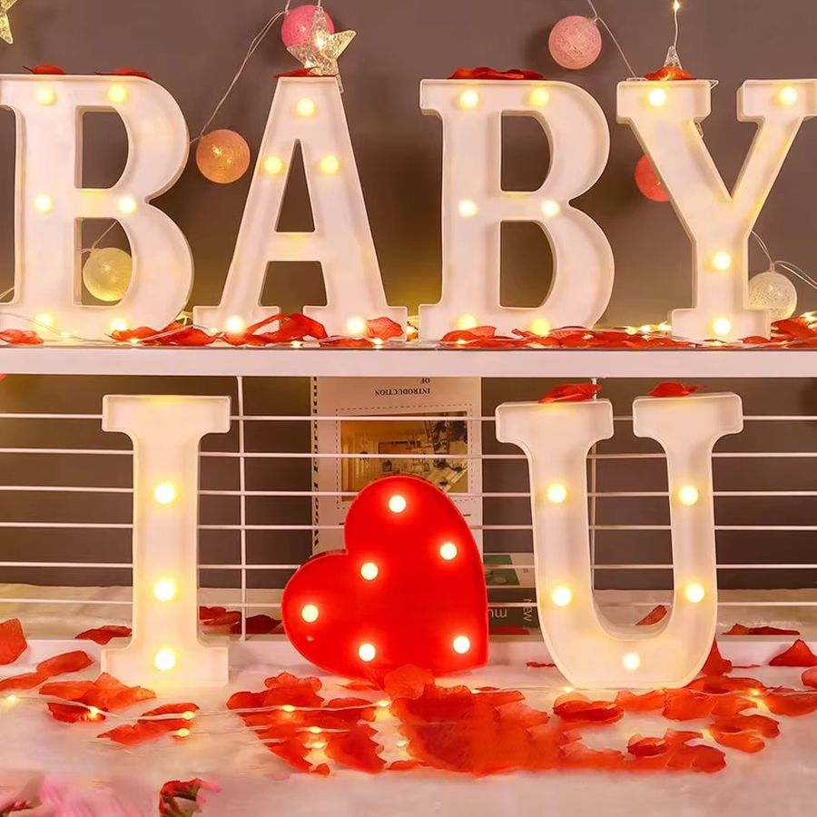Runtow LED-Buchstabenlicht als dekoratives Nachtlicht für Hochzeiten, Geburtstage und Schlafzimmer - Bild 2