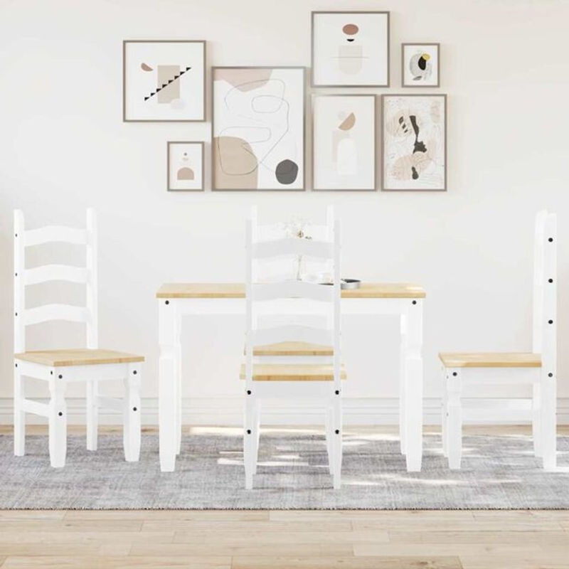 5-tlg. Essgruppe Panama von Vidaxl aus Massivholz Kiefer in Weiß im Landhausstil - Bild 1