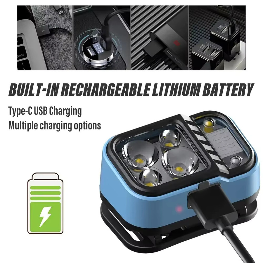 ESMARTER Wiederaufladbare LED-Stirnlampe mit Bewegungssensor und Batterieanzeige in Blau - Bild 3