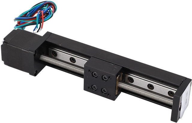 Mini Linearführungsschlittenaktor mit 28 Schrittmotor und 100mm Hub für DIY CNC-Fräsmaschinen X Y Z Achse inklusive Trapezgewindespindel in Schwarz von Painter - Bild 1
