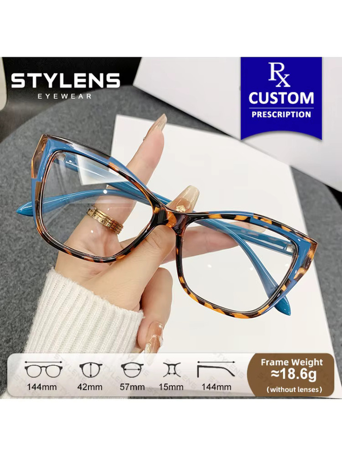 STYLENS Korrektionsbrille, rechteckig, Damen, Vollrand, Kunststoff, Blaulichtfilter - Bild 2