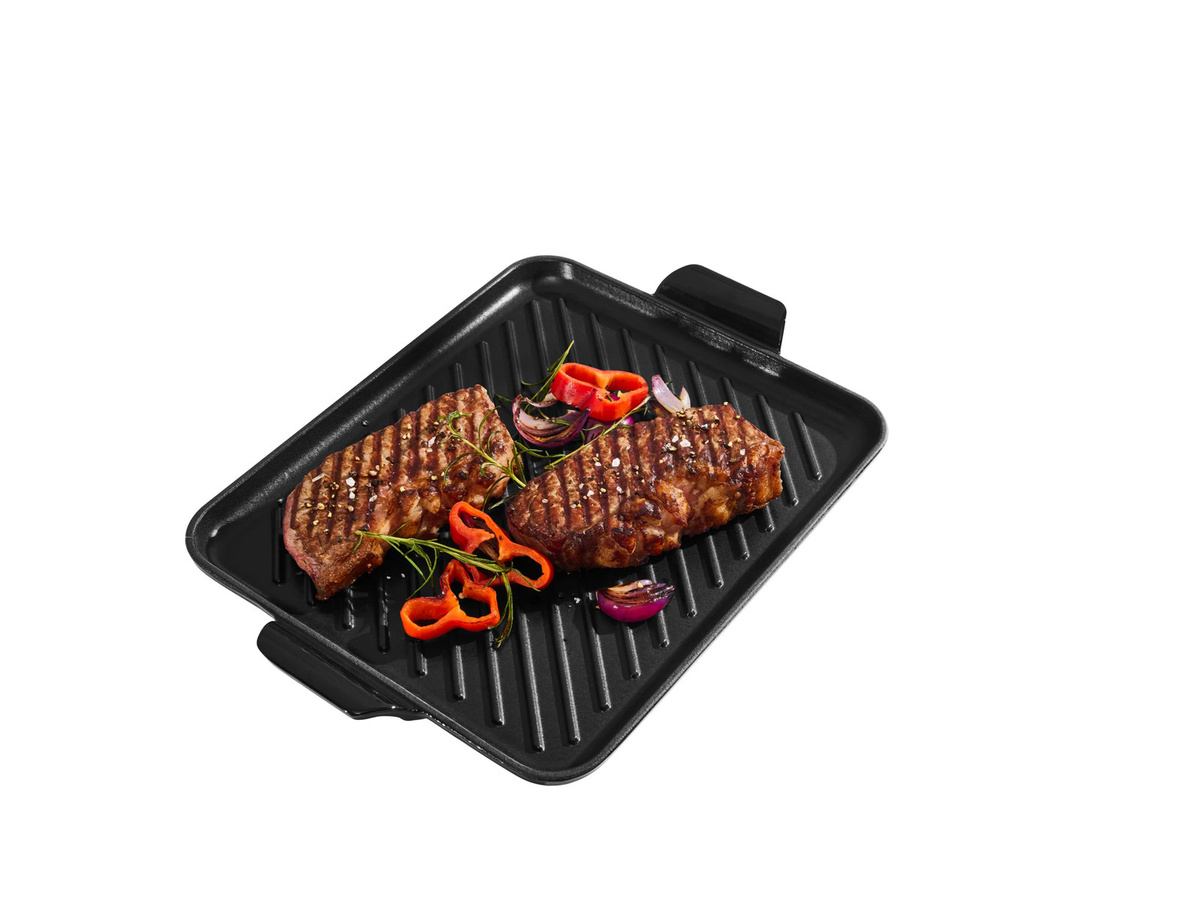 SILVERCREST Premium-Gusseisenpizzaplatte in Schwarz, rechteckige Grillplatte aus emailliertem Gusseisen - Bild 2