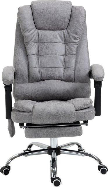 Vinsetto Ergonomischer Bürostuhl Grau mit Vibrationsmassage, Wärmefunktion, Liegefunktion und Fußstütze - Bild 1