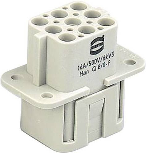 Harting Han Q 8 Buchseneinsatz mit PE Crimpen in Grau, Artikelnummer 09120083101 - Bild 1