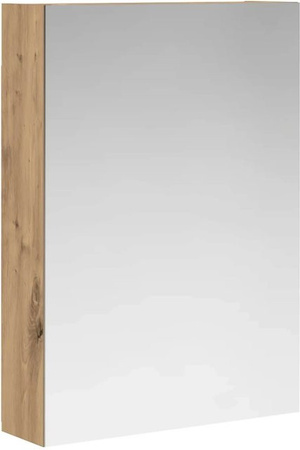 vidaXL Badezimmerspiegelschrank Eiche Modern mit Spiegeltür und Regalfächern, Braun, B: 50 cm, T: 14,5 cm, H: 70 cm