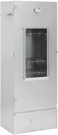 vidaXL Räucherofen aus verzinktem Stahl mit Thermometer und Holzspänen, Farbe: Silber, B/T/H: 44,5 x 29 x 110 cm