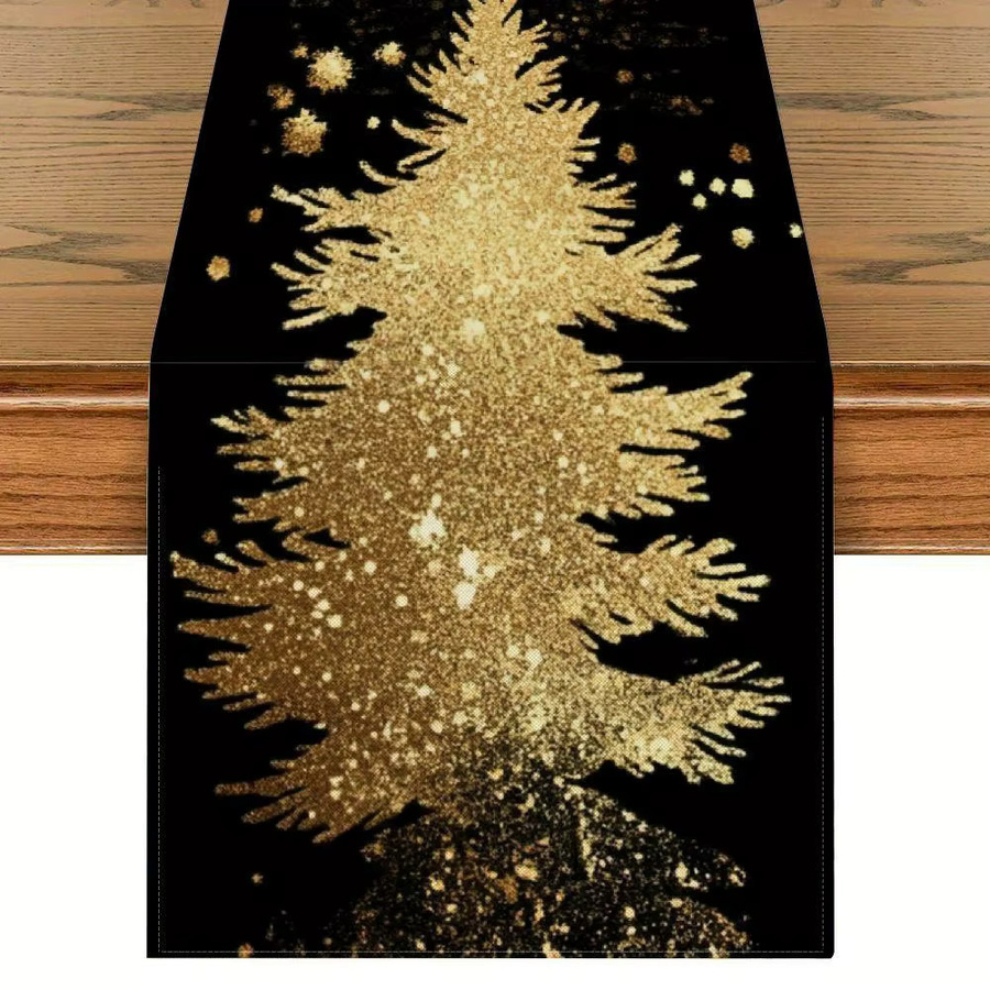 VIKAMA Weihnachts-Tischläufer aus Leinen mit Grafikdesign für deine Weihnachtsdekoration, B/H: 90 x 33 cm - Bild 5