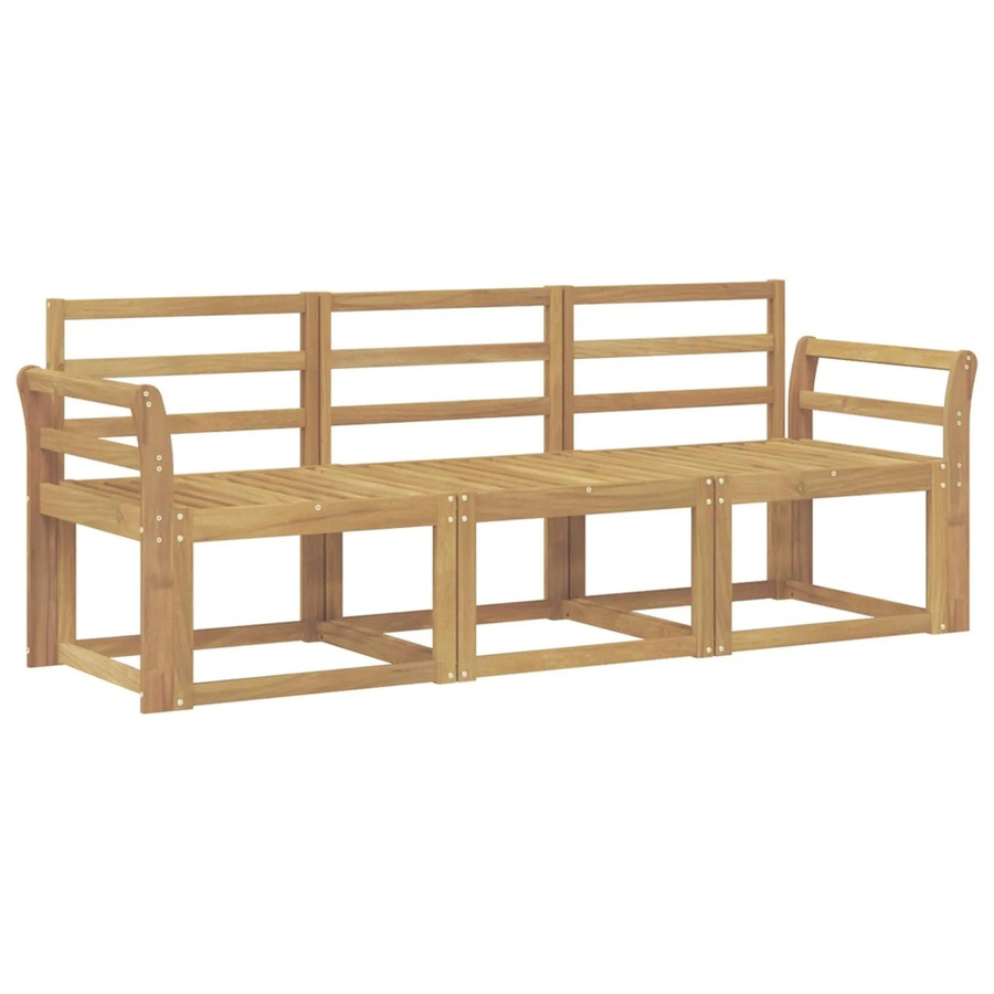 vidaXL Outdoor-Sofagarnitur 3-teilig aus Akazienholz in Weiß mit Latten-Design, B/T/H: 194 x 63 x 73 cm - Bild 2