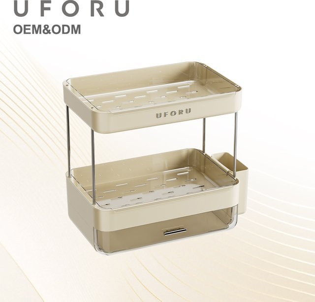 UFORU 2-stöckiger Kaffee-Organizer in Grün mit Schublade, Abtropfschale und großem Fassungsvermögen für deine Kaffeebar - Bild 1