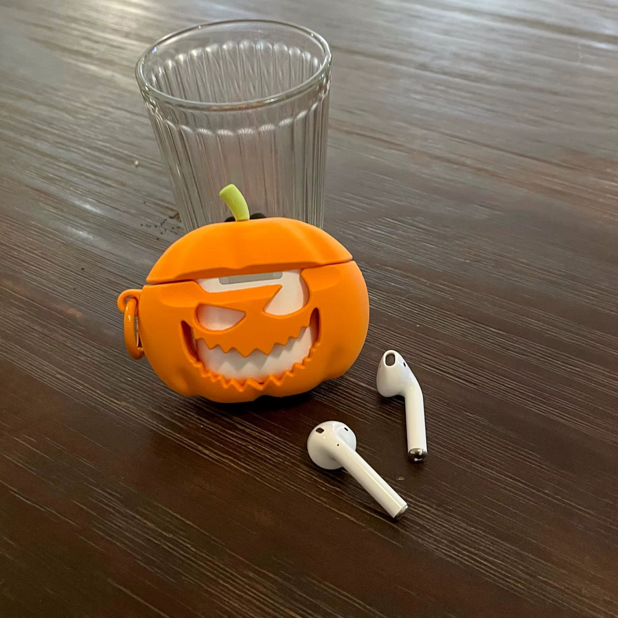 Apple Halloween-Kürbis Schutzhülle für AirPods 4, AirPods Pro 2, Pro, 3, 2, 1 in Orange - Bild 4