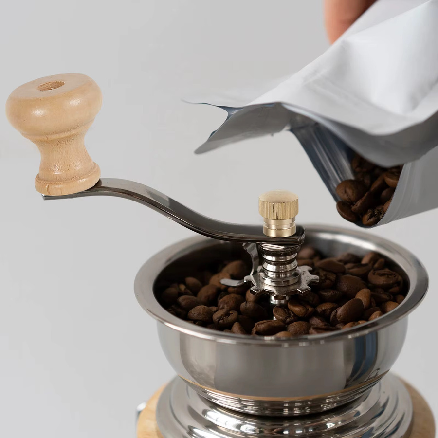 Willstar Handkaffeemühle aus Edelstahl in Silber mit einstellbarem Mahlgrad für Kaffee, Gewürze und Getreide - Bild 2