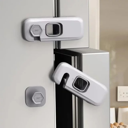 DHDH 5er Pack Baby Sicherheitschlösser als Klebeschloss für Türen, Schränke, Kühlschrank, Backofen und Schubladen in Grau und Weiß