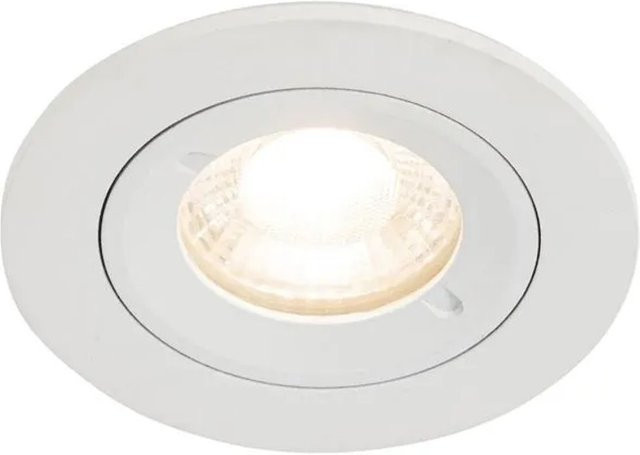 QAZQA Xena Round Einbaustrahler Weiß Rund aus Aluminium mit GU10 Fassung, dimmbar, IP44 - Bild 1
