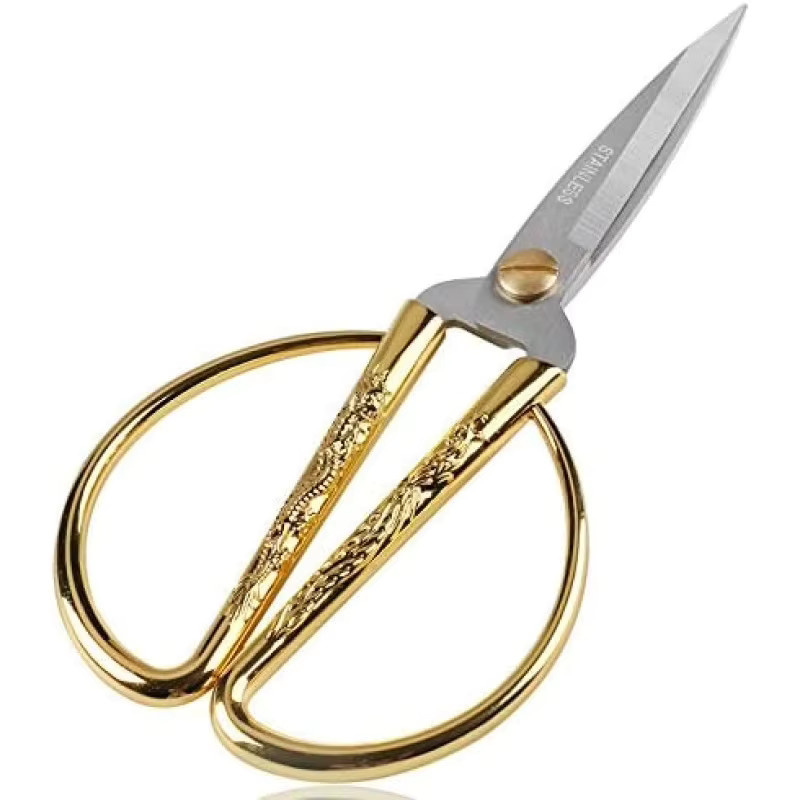 Edelstahl-Nähschere im Retro-Stil in Gold für Stickerei und Stoffe - Bild 6