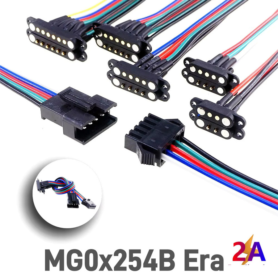 RTLECS Magnetisches Pogo Pin JST SM Verlängerungskabel Set mit 2A Stecker Männlich und Weiblich in Schwarz für LED Streifen und Lampen Treiber - Bild 4