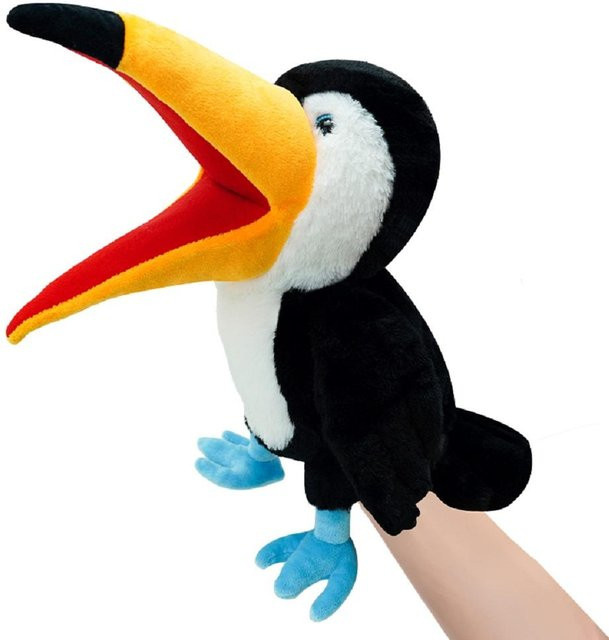 Yiran Health & Beauty Tukan Handpuppe Plüschtier, 35cm, ab 14 Jahren - Bild 1