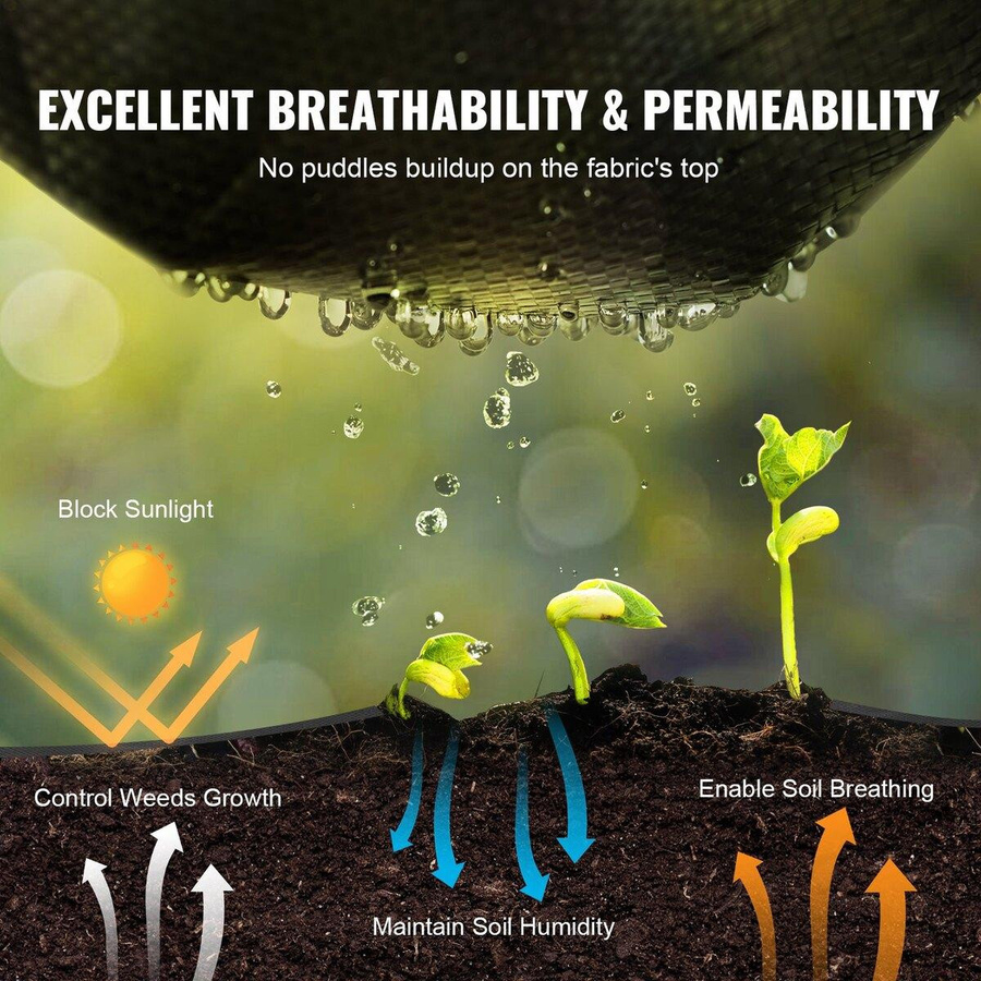 Buying Solutions MB Unkrautvlies aus Polypropylen als Unkrautbarriere und Geotextil für Garten und Auffahrt, B: 121,92 cm, L: 91,44 m - Bild 8