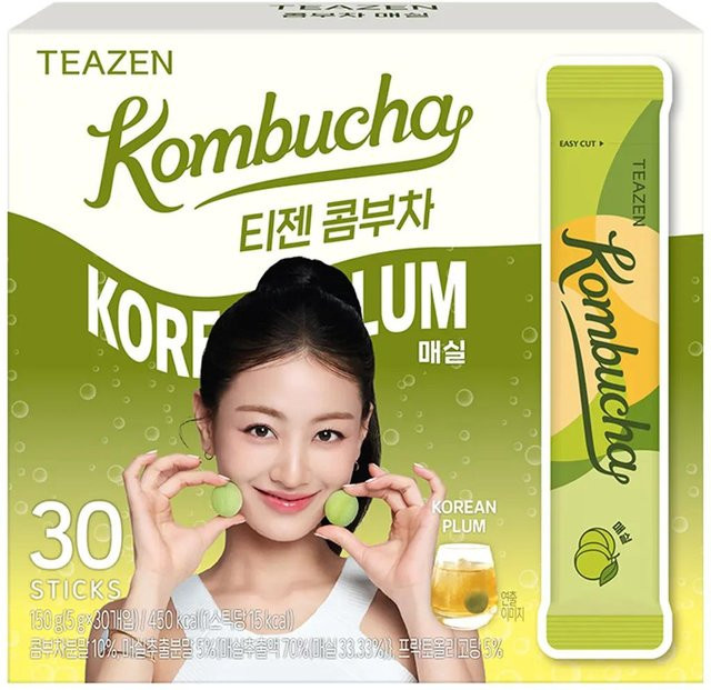 Teazen Kombucha Getränkepulver Pflaume 30 Sticks - Bild 1