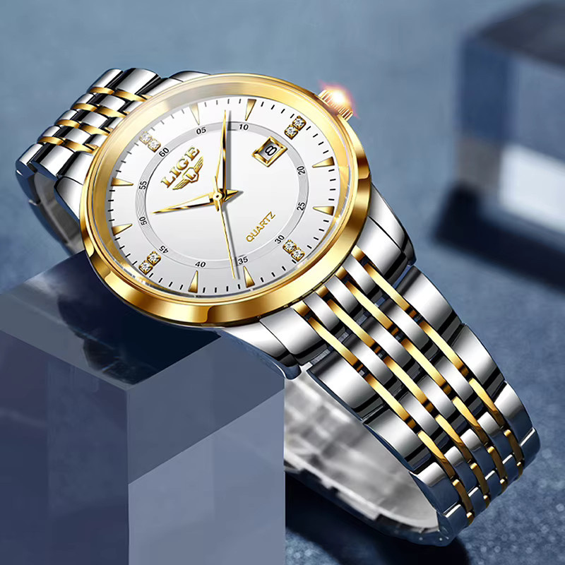 LIGE Chronograph-Armbanduhr Edelstahl, Gold, Damen - Bild 2