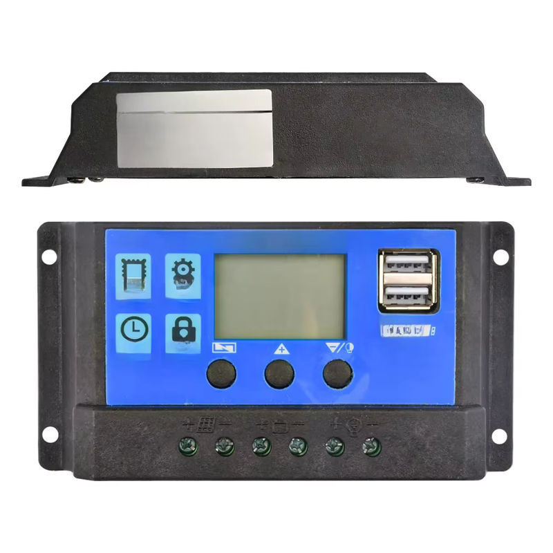 Solar Laderegler mit LCD-Display und Dual-USB 5V Ausgang für 12V/24V Photovoltaik-Systeme, Blau - Bild 7
