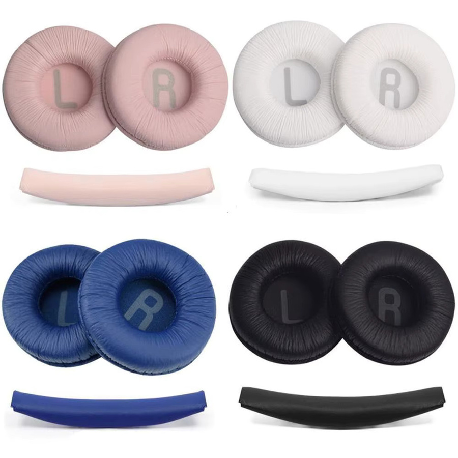 Ersatz-Ohrpolster und Kopfbügel-Kissenbezug aus Proteinleder für JBL T520BT T510BT T500BT T450BT, 1 Paar, Schwarz und Multicolour - Bild 4