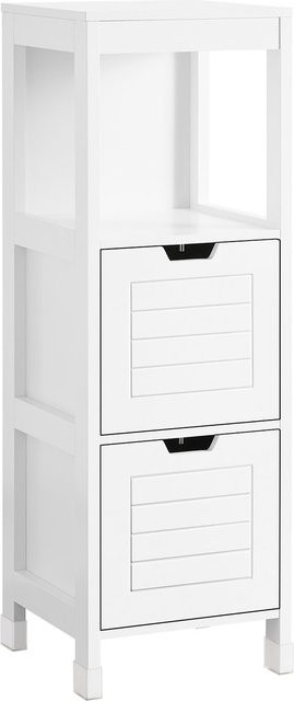 SoBuy Badunterschrank in Weiß im rustikalen Design mit 2 Schubladen und Ablage, B/T/H: 30 x 30 x 90 cm - Bild 1